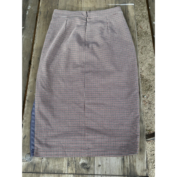 Essentiel Antwerp Houndstooth Rainger Pencil Skirt Side Zip Slit Plaid 36 / 4 - Picture 6 of 9
